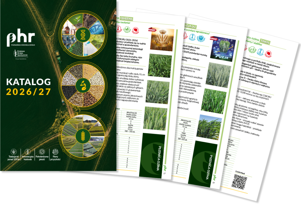 Katalog sezon 2026/2027 PHR. Zboża jare i zboża ozime. Materiał kwalifikowany.